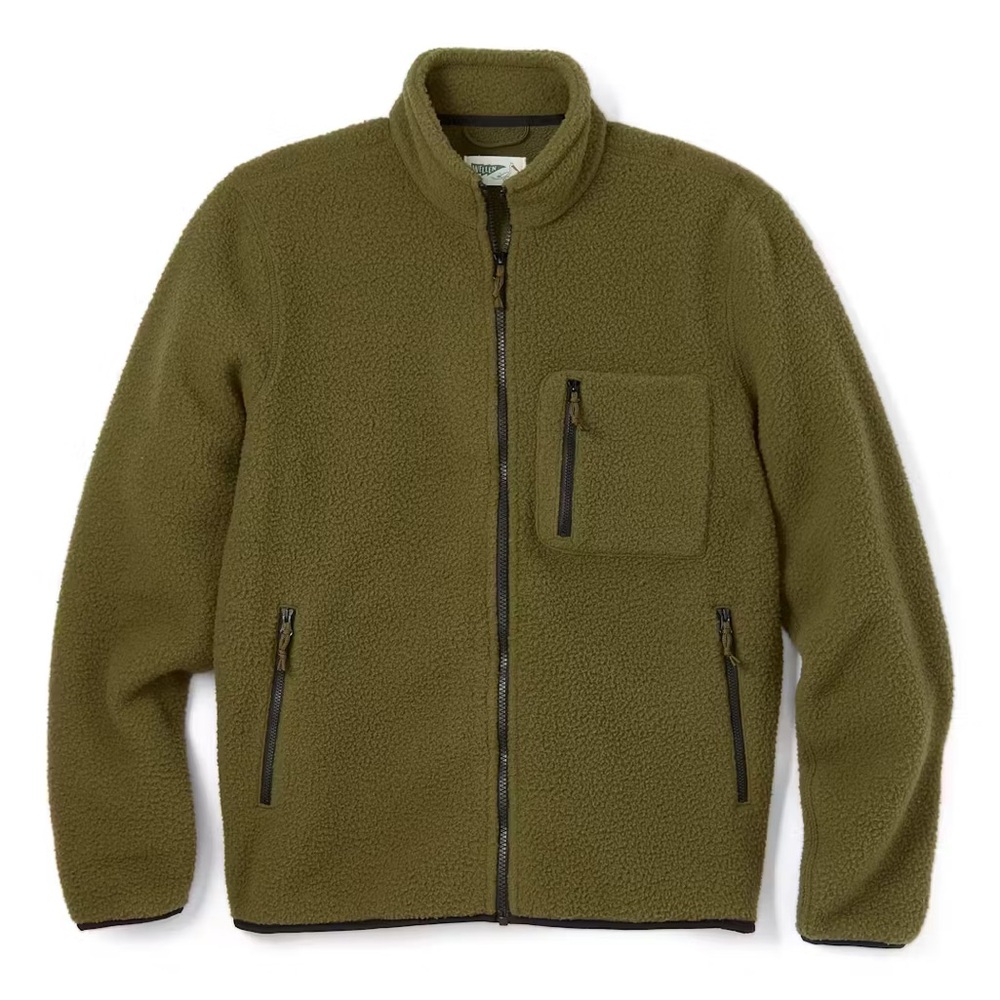 WELLEN Sherpa Fleece Jacket from Huckberry Color: Green/Olive Size: M